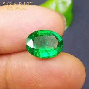 SGARIT 중국 보석 도매업자 고품질 귀중한 느슨한 원석 3.75ct 생생한 녹색 자연적인 에메랄드