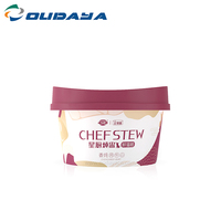 Contenedor de plástico PP personalizado para masa de galletas, contenedor de yogurt con cuchara, vaso pequeño con cubierta para estofado, 120ml, 4oz