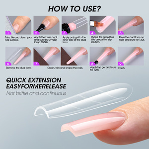 Suministros de Uñas al por Mayor, Moldes Duales para Uñas, 75 Piezas, 5 Estilos, 15 Tamaños, Sistema de Puntas de Extensión de Uñas de Plástico para Uso en Salón - Product Image 4