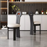 Chaise de salle à manger élégante au design mid-century, en bois massif durable, avec dossier incurvé, pour appartement et usage scolaire