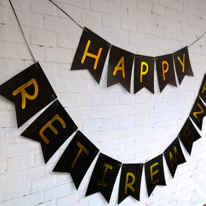 Paquete de Globos de Látex con Estampado en Caliente de 'HAPPY RETIREMENT' Negros, Decoración para Jubilación - Product Image 6