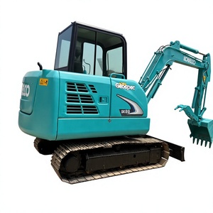 Mini-excavatrice Kobelco SK60 avec godet de terrassement d'une capacité de 0,12 m³, poids opérationnel de 6 tonnes, moteur Kawasaki, modèle Geospec - Product Image 1