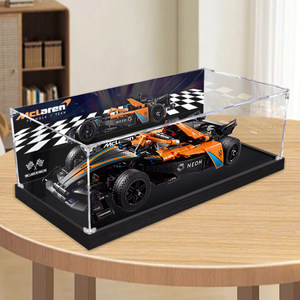 Vitrina de acrílico con superficie cepillada, estantes de exhibición a prueba de polvo para <span class=keywords><strong>McLaren</strong></span> Formula E Racing Car y para almacenamiento de figuras del conjunto 42169 - Product Image 1
