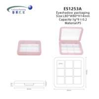 Boîte de palette de fards à paupières vide rose à 9 couleurs avec logo personnalisé, étui compact carré en plastique pour maquillage, emballage à marque privée