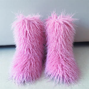 รองเท้าบูทหน้าหนาวสำหรับเด็กสูงถึงต้นขาสีสันสดใส, สินค้ามาใหม่รองเท้าบูทขนสัตว์เทียมอบอุ่นรองเท้าบูทขนยาวแบบมองโกล - Product Image 3