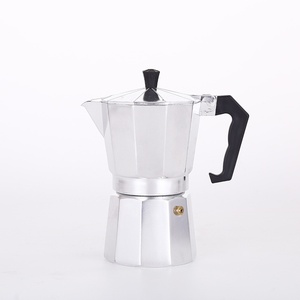 <span class=keywords><strong>Cafetera</strong></span> y <span class=keywords><strong>cafetera</strong></span> espresso minimalista de aleación de aluminio de 6 tazas para estufa, de grado alimenticio, color plata clásico - Product Image 1