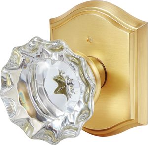 <span class=keywords><strong>Pomo</strong></span> de <span class=keywords><strong>Puerta</strong></span> Interior de Alta Calidad en Latón Satinado, con Cerradura, para Baño o Dormitorio, Estilo Tradicional, en Color Dorado - Product Image 1