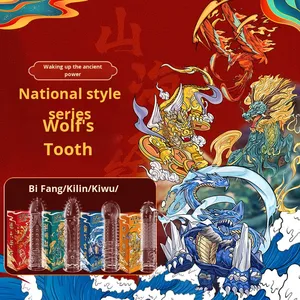 Тайный китайский стиль четыре священных зверя волк зуб кольцо пенис рукав 216/коробка для взрослых секс-игрушки для мужчин - Product Image 2
