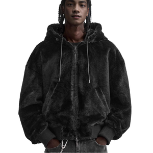 Veste à capuche en fausse fourrure pour femme, manteau d'hiver en polaire polyester, chaud, doux, décontracté, avec fermeture éclair, veste à capuche tendance pour femme - Product Image 4