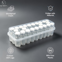 Boîte de rangement pour flacons de poudre lyophilisée de 3 ml, 24 emplacements, écologique, flacons en verre borosilicate, bouchon en aluminium, bouchon en butyl