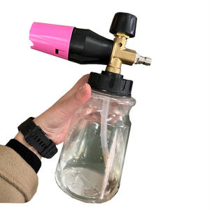 Équipement de lavage de voiture Nettoyeur <span class=keywords><strong>haute</strong></span> <span class=keywords><strong>pression</strong></span> <span class=keywords><strong>Lance</strong></span> à mousse de neige Bouteille transparente de 1L 1000-1500W pour canon à mousse Karchere Voiture - Product Image 1
