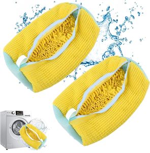 Sac de lavage portable en chenille et maille pour chaussures, résistant aux déchirures, pour machine à laver - Product Image 1