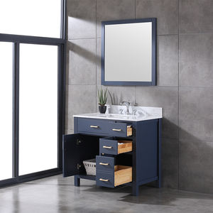 36 inch blue Modern High End Bathroom <b>Vanity</b> <b>with</b> Ceramic Basin and Water Resistant Features bathroom <b>vanity</b> - Product Image 4
