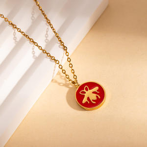 18Kゴールドネックレス幾何学的デザインTBハートロゴキリスト教宗教テーマ防水ファインジュエリーOEMオプションホットセール - Product Image 6