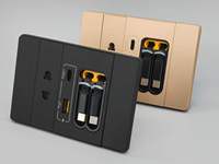 Prise murale multifonctionnelle avec câble d'extension, norme britannique 86, charge rapide USB-C 20W PD