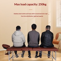 Table de massage pliable portable Chenman en acier inoxydable, hauteur réglable, avec sac de transport pour salon de beauté, spa, tatouage, thérapie