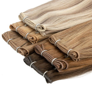 Extension di capelli umani Remy vergini europei a doppia trama, invisibili, lisci come seta, sbiancati, senza reso - Product Image 1