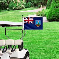 Bandera de Montserrat de 3x5 pies, poliéster de lujo resistente y duradero, para interior/exterior con rayas cosidas y ojales de latón