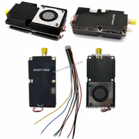 Émetteur vidéo haute puissance réglable 3,7 GHz 10 W 80 canaux VTX 3200-3700 MHz avec ventilateur de refroidissement et dissipateur thermique pour longue portée RC FPV VTX