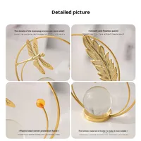Meuble TV de Luxe Européen, Ornement Créatif en Fer Forgé avec Boule de Cristal, Décoration de Maison en Métal, Ornement de Bureau pour Salon