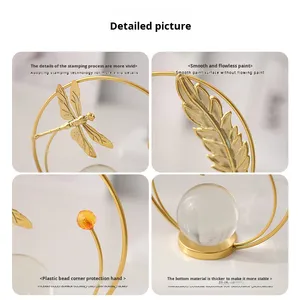 Mobile TV di Lusso Stile Europeo Ornamento Creativo in Ferro Battuto con Sfera di Cristallo Decorazione per la Casa Ornamento da Scrivania in Metallo per Soggiorno - Product Image 4