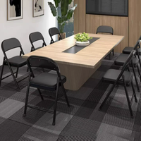 Chaise d'entraînement pliable en acier avec revêtement en poudre et rembourrage en PU, idéale pour le bureau, l'école, les conférences et les événements