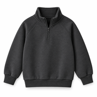 Sweat-shirt imprimé décontracté épais 280G de qualité supérieure pour bébé, avec fermeture éclair et col montant, vêtement d'extérieur élégant en coton pour enfants, automne