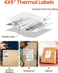 高品質折りたたみ式4x6インチサーマル配送ラベル（ミシン目入り）500枚入り、配送・梱包用 - Product Image 3