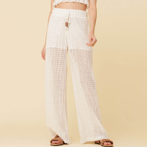 Nuovi <span class=keywords><strong>pantaloni</strong></span> personalizzati estivi da donna <span class=keywords><strong>a</strong></span> maglia quadrata copri <span class=keywords><strong>pantaloni</strong></span> taglie forti uncinetto <span class=keywords><strong>a</strong></span> <span class=keywords><strong>righe</strong></span> verticali bianche - Product Image 1