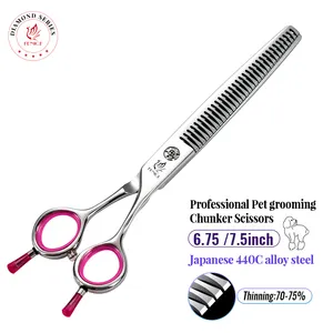 Fenice 6.75/7.0 inch PET mỏng kéo chải chuốt Kit cho chó chuyên nghiệp Groomer công cụ jp440c mỏng tỷ lệ khoảng 70%