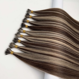 Virgin Human Hair Nano <b>Ring</b> Hair Extensions Wholesale Russian Nano <b>Ring</b> Extensions Raw Hair for Salon European Blond Ombre 1b - Product Image 6