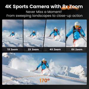 Caméra d'action Yolansin 4K 60fps, étanche à 10 m, écran tactile, caméra de sport avec stabilisation 6 axes - Product Image 4