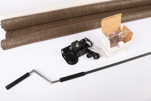 Pergola anti-moustique solaire d'extérieur, protection solaire en polyéthylène, stores roulants de fenêtre, manivelle sans fil, stores roulants - Product Image 6