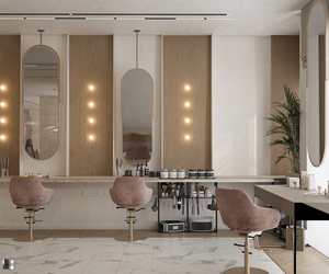 Design d'intérieur de salon moderne avec comptoirs d'exposition sur mesure et mobilier de salon de luxe, solution complète pour salon - Product Image 5