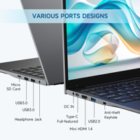 Alldocube GTBook14 14 pouces, ordinateur portable avec processeur Intel N95, ouverture et fermeture à 180 degrés, ordinateur portable de jeu