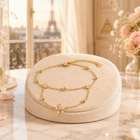 Bracelets en acier inoxydable avec chaîne et maillons, incrustation cœur, plaqué or 18 carats, étanche, personnalisé, tendance, cadeau de fête