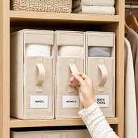 Lot de 4 boîtes de rangement pliables modernes en tissu non tissé écologique pour draps de lit, format rectangulaire, pour literie (OEM)
