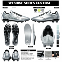 Chaussures de football pour hommes en cuir synthétique, crampons longs, profil bas, pour terrain extérieur, personnalisables, unisexe, vente en gros, chaussures de sport