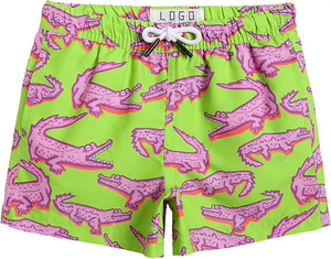 Pantaloncini da spiaggia Casual a vita media per ragazzi con chiusura a coulisse con Logo stampato pantaloncini da surf traspiranti stampa digitale - Product Image 5