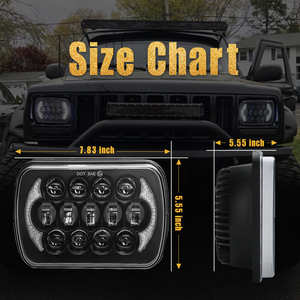 Luces LED LOYO 4x6 5X7 Cuadradas H4 para Jeep YJ Cherokee XJ, Faros LED para Camiones, Faro Rectangular de 7 Pulgadas - Product Image 2