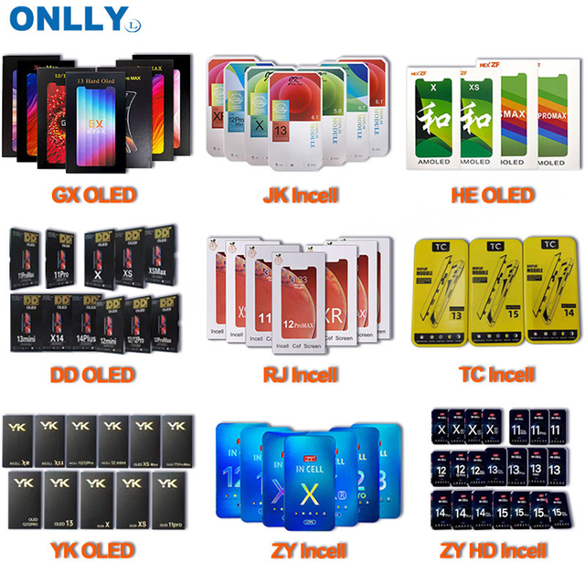 Wholesale Lcd Soft Oled Tft Incell Screen Display Replacement Parts for Iphone 14 Pro Max 11 12 13 15 16 Xs Xr Plus Gx Rj Jk Dd