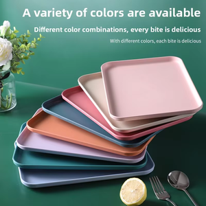 JY Creative Petit Plateau Écologique en Plastique PP, <span class=keywords><strong>Assiette</strong></span> en Paille <span class=keywords><strong>de</strong></span> Blé, Vaisselle pour Restaurant, Fruits, Snacks, Plats Préparés à Domicile, Durable et Élégant - Product Image 3