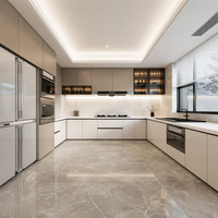 Fabriqué en Chine, armoire de cuisine en bois de luxe avec panneau en mélamine, design moderne blanc pour petit appartement