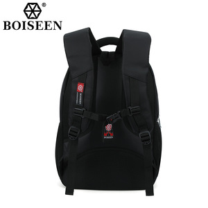 Boiseen Men's <b>Backpack</b> <b>Large</b> Capacity Waterproof Laptop Bag Business Travel Black Solid Color - Product Image 3