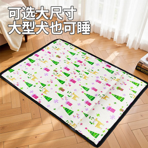 Pet Cotton Linen <b>Mat</b> Rectangle Cartoon Pattern Dog Cat Sleeping Pad <b>Small</b> Medium Pets Comfortable Cooling <b>Mat</b> - Product Image 4