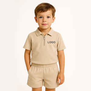 Conjunto de Polo e Shorts Infantil com Logo Personalizado Direto da Fábrica Roupa de Verão para Crianças OEM/ODM Camiseta e Bermuda para Meninos Atacado - Product Image 2