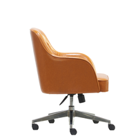 Chaise de bureau moderne de luxe en métal, chaise de travail pivotante capitonnée vintage, dossier mi-haut, durable, usage commercial pour hôtel et chambre