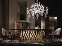 Chaises de salle à manger renforcées en velours, de luxe italien, nouvelle collection