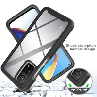 Étui de protection intégral transparent à double couche Sundo pour Xiaomi 10T Pro TPU+PC Antichoc Antidérapant Housse de téléphone portable
