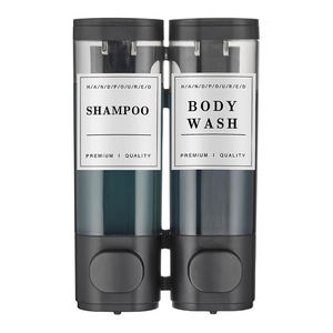 Distributeur de savon manuel mural de 300 ml, double tête, distributeur de savon liquide, distributeur de shampoing, <span class=keywords><strong>porte</strong></span>-<span class=keywords><strong>gel</strong></span> <span class=keywords><strong>douche</strong></span> pour salle de bain - Product Image 1